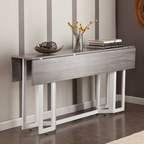Trendy Drop Leaf Extendable Dining Tables Throughout A Modern Drop Leaf Expandable Console Table That Converts Into A (Photo 1 of 20)