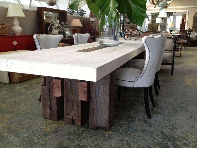 Trendy Stone Dining Tables Inside Suma Outdoor Cast Stone Dining Table In 2018 (Photo 1 of 20)
