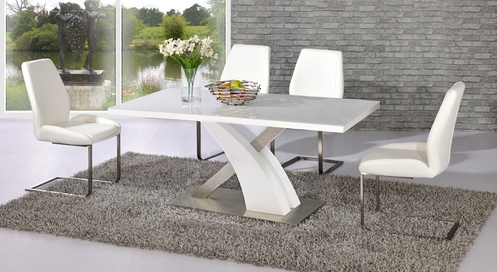 Trendy White Gloss Dining Table Co.uk For Friends And Family Af25a 3c498 For Hi Gloss Dining Tables Sets (Photo 11 of 20)