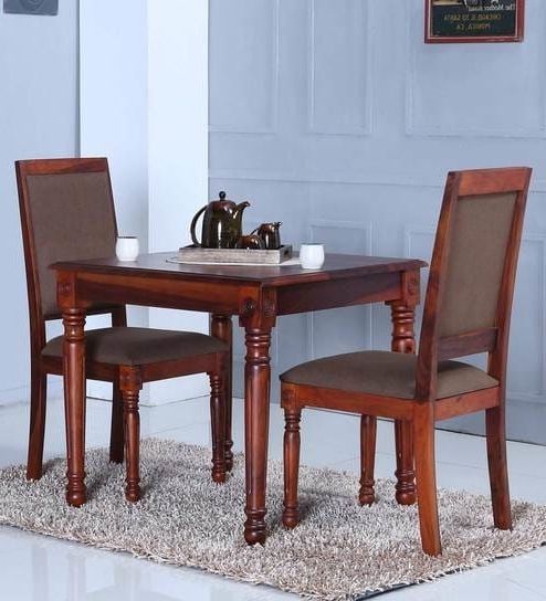 Two Seat Dining Tables Pertaining To Most Popular Buy Louis Two Seater Dining Set In Honey Oak Finishamberville (Photo 5 of 20)