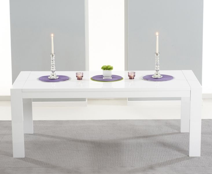 Venice White High Gloss Extending Dining Table (200cm 300cm) (View 12 of 20)