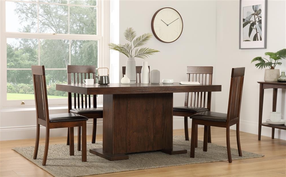 Walnut Dining Table And 6 Chairs Throughout 2018 Chilton 160cm & Oxford Walnut Dining Table And 4 6 Chairs Set (brown (View 9 of 20)