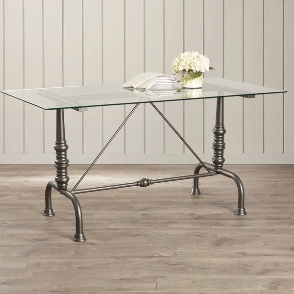 Wayfair Pertaining To Ina Pewter 60 Inch Counter Tables With Frosted Glass (View 1 of 20)