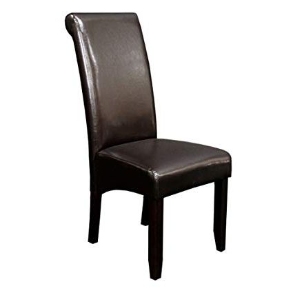 Well Known Amazon – Monsoon Pacific Milan Faux Leather Dining Chairs, Dark With Regard To Dark Brown Leather Dining Chairs (Photo 2 of 20)