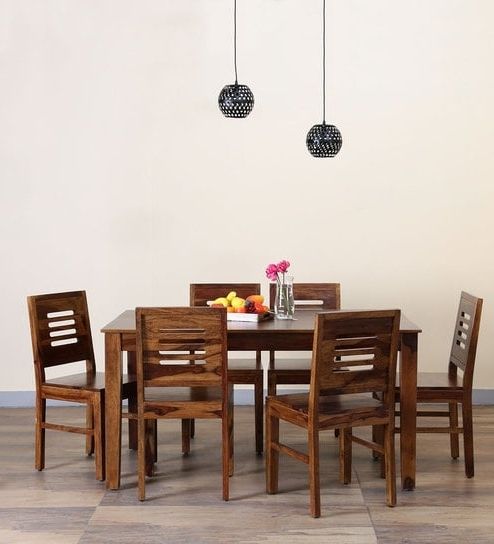 Well Known Buy Valencia Six Seater Dining Set In Provincial Teak Finish For Valencia 72 Inch 6 Piece Dining Sets (Photo 1 of 20)