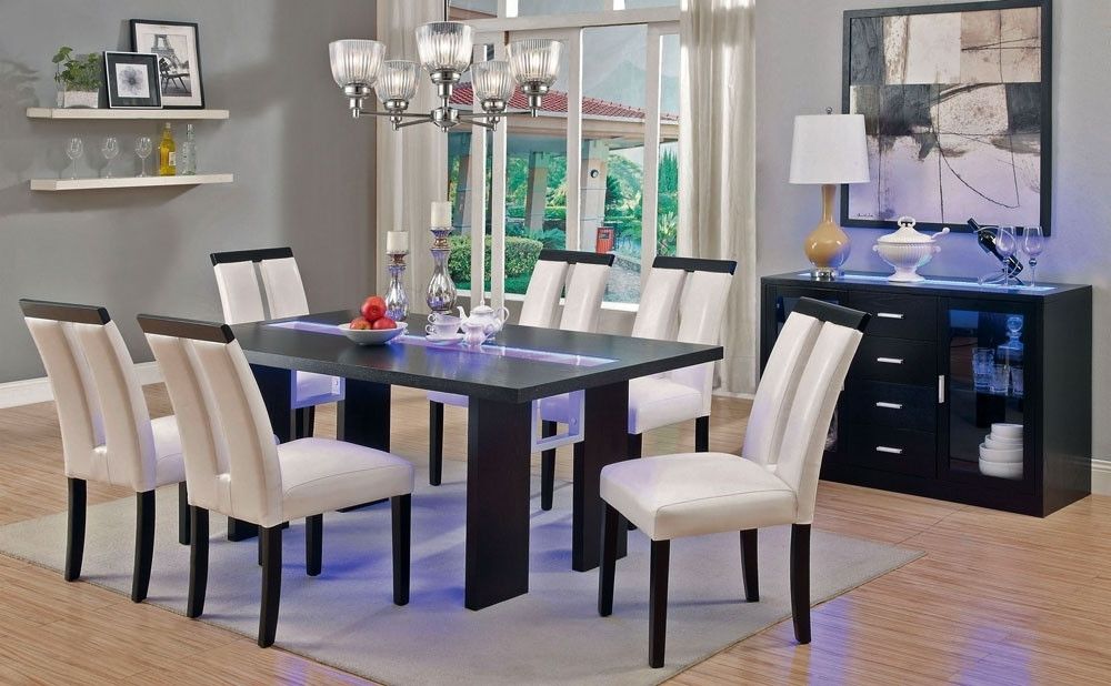 Well Known Dining Tables Lights With Kenneth Led Light Dining Table Set (View 18 of 20)