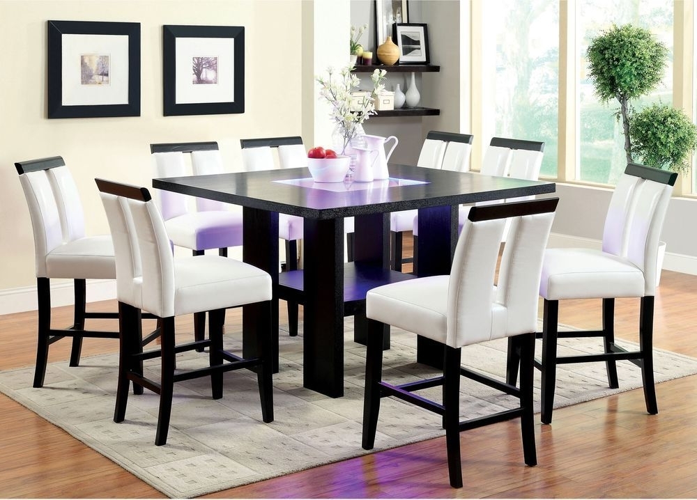 Well Known Dining Tables With Led Lights Throughout Dining Room Table Square Counter Height Led Lights Tabletop Dark (Photo 5 of 20)