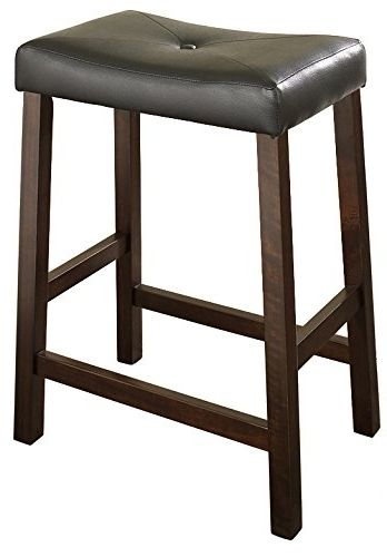 Well Known Laurent 7 Piece Counter Sets With Upholstered Counterstools With Regard To Amazon: Crosley Furniture Upholstered Saddle Seat 24 Inch Bar (Photo 19 of 20)
