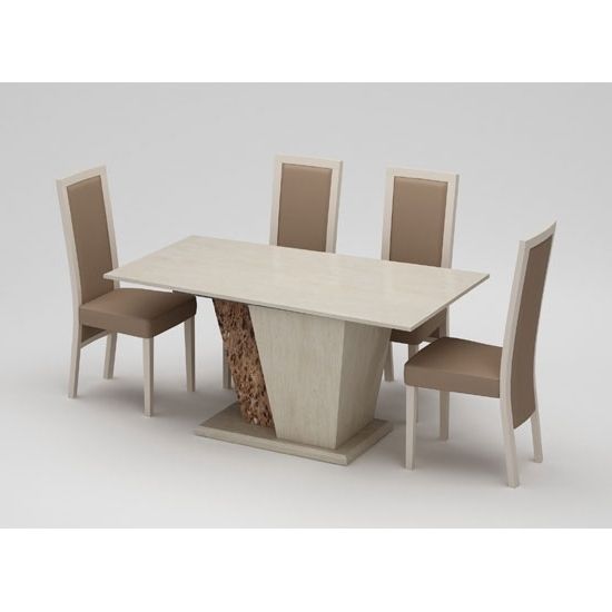 Well Known Marble Effect Dining Tables And Chairs Pertaining To Kati Marble Effect Cream Dining Table With 4 Kati Dining (Photo 1 of 20)