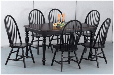 Well Known Market 7 Piece Dining Sets With Side Chairs Pertaining To 7 Piece Windsor Dining Set (View 6 of 20)