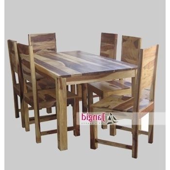 Well Known Natural Indian Sheesham 6 Seaters Wooden Dining Tables And With With Regard To Sheesham Dining Tables (View 8 of 20)