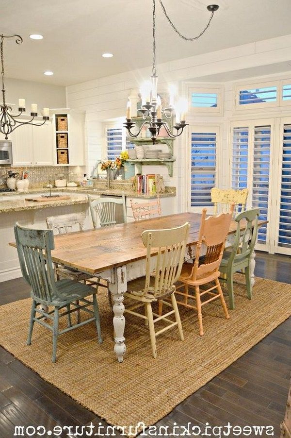 Well Known Shabby Chic Table And Mismatched Chairs Dining Room. I Am In Love Pertaining To Shabby Dining Tables And Chairs (Photo 8 of 20)