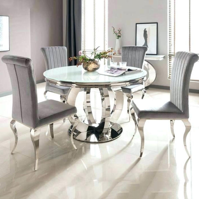 Well Liked 6 Seat Dining Table Cool Round Dining Table For 6 White Glass Chrome With Regard To 6 Seat Round Dining Tables (View 17 of 20)