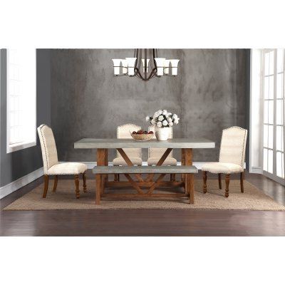 Well Liked Legends Furniture Bohemian 42 X 78 In. Cement Dining Table In 2018 Regarding Caira Black 5 Piece Round Dining Sets With Diamond Back Side Chairs (Photo 5 of 20)