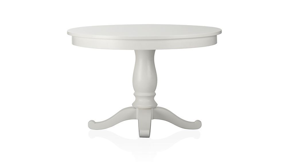 White Circle Dining Tables For Preferred Avalon 45" White Round Extension Dining Table (Photo 6 of 20)
