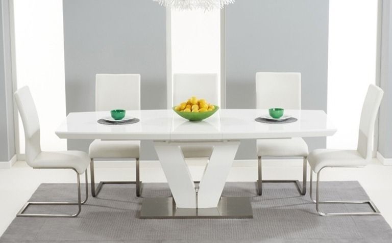 White Gloss Extending Dining Tables Intended For Popular High Gloss Dining Table Sets (View 7 of 20)