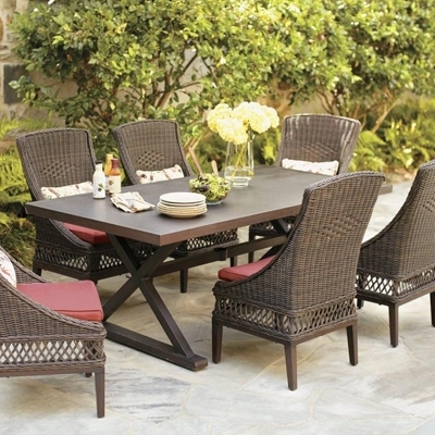 Wicker Patio Furniture Sets – The Home Depot With Most Recently Released Outdoor Dining Table And Chairs Sets (Photo 12 of 20)