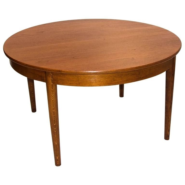 Widely Used Danish Round Teak Dining Table With Four Skirted Leavesjohannes Regarding Round Teak Dining Tables (Photo 3 of 20)