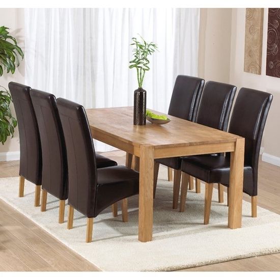 Wood Dining Tables And 6 Chairs For Well Known Milan Oak Dining Table And 6 Roma Dining Chairs 14078 (Photo 1 of 20)