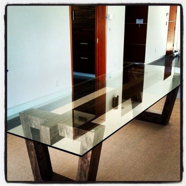 Wood Glass Dining Tables Pertaining To Latest Dining Table Pedestal Base Only Dining Table Bases For Glass Tops (View 12 of 20)
