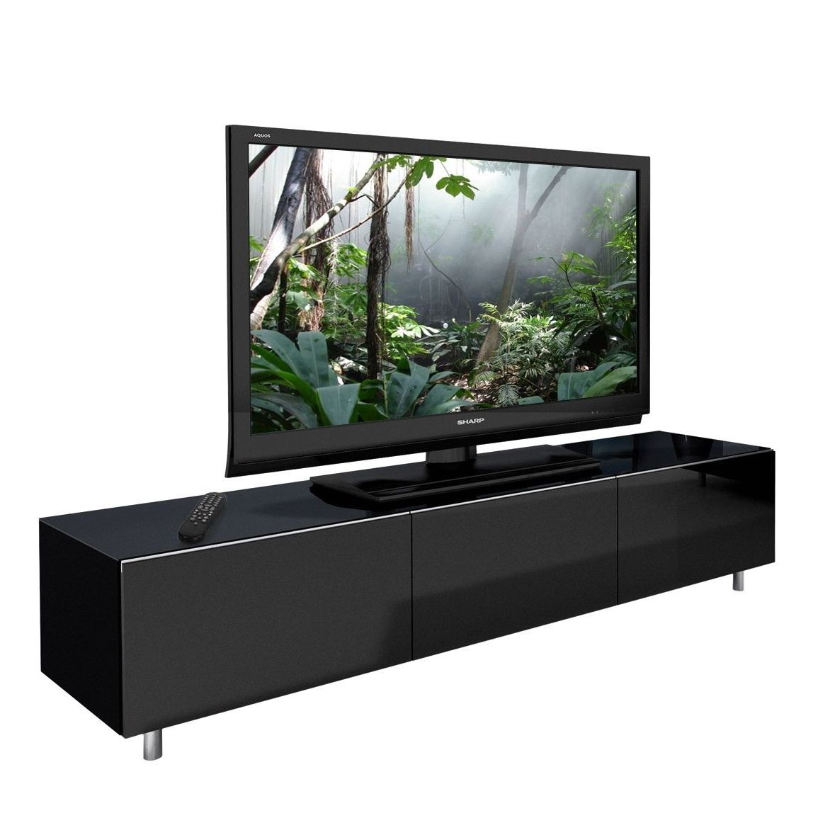 2018 Black Gloss Tv Stands For Long Black Gloss Tv Unit (Photo 5 of 20)