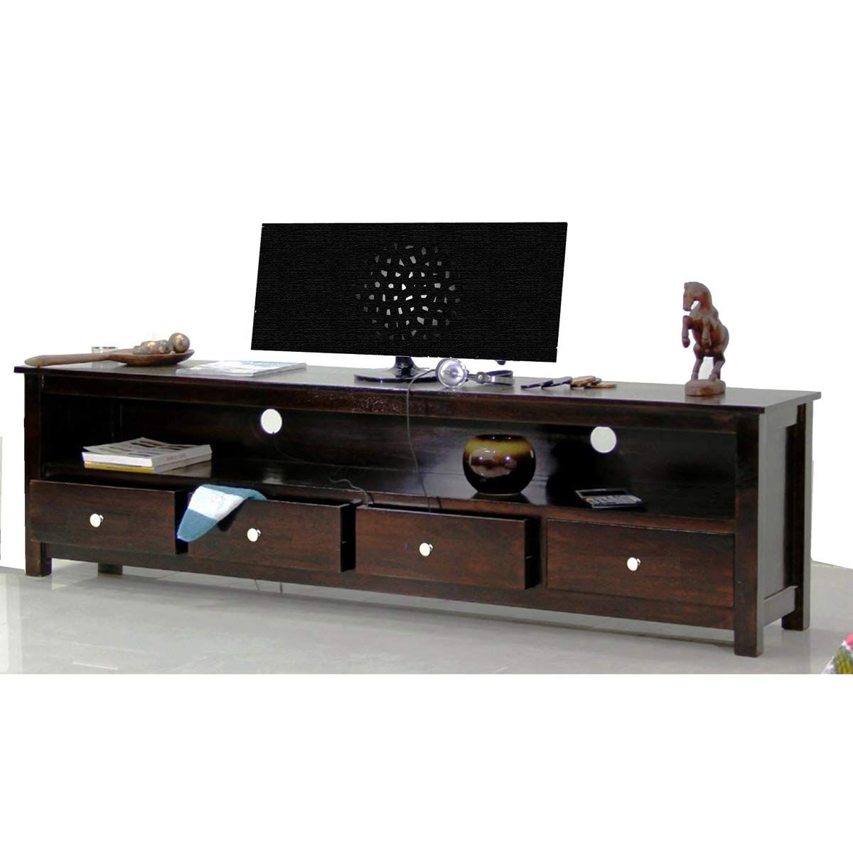 2018 Daintree Sheesham Wood 1.96 Meter Dolly 4 Draw Tv Unit Cabinet In Daintree Tv Stands (Photo 9 of 20)