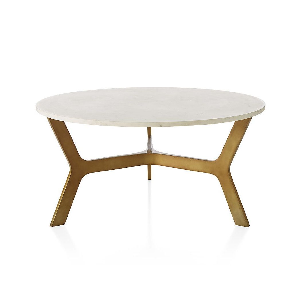 2018 Elke Marble Console Tables With Brass Base Within Elke Round Marble Coffee Table With Brass Base (Photo 5 of 20)
