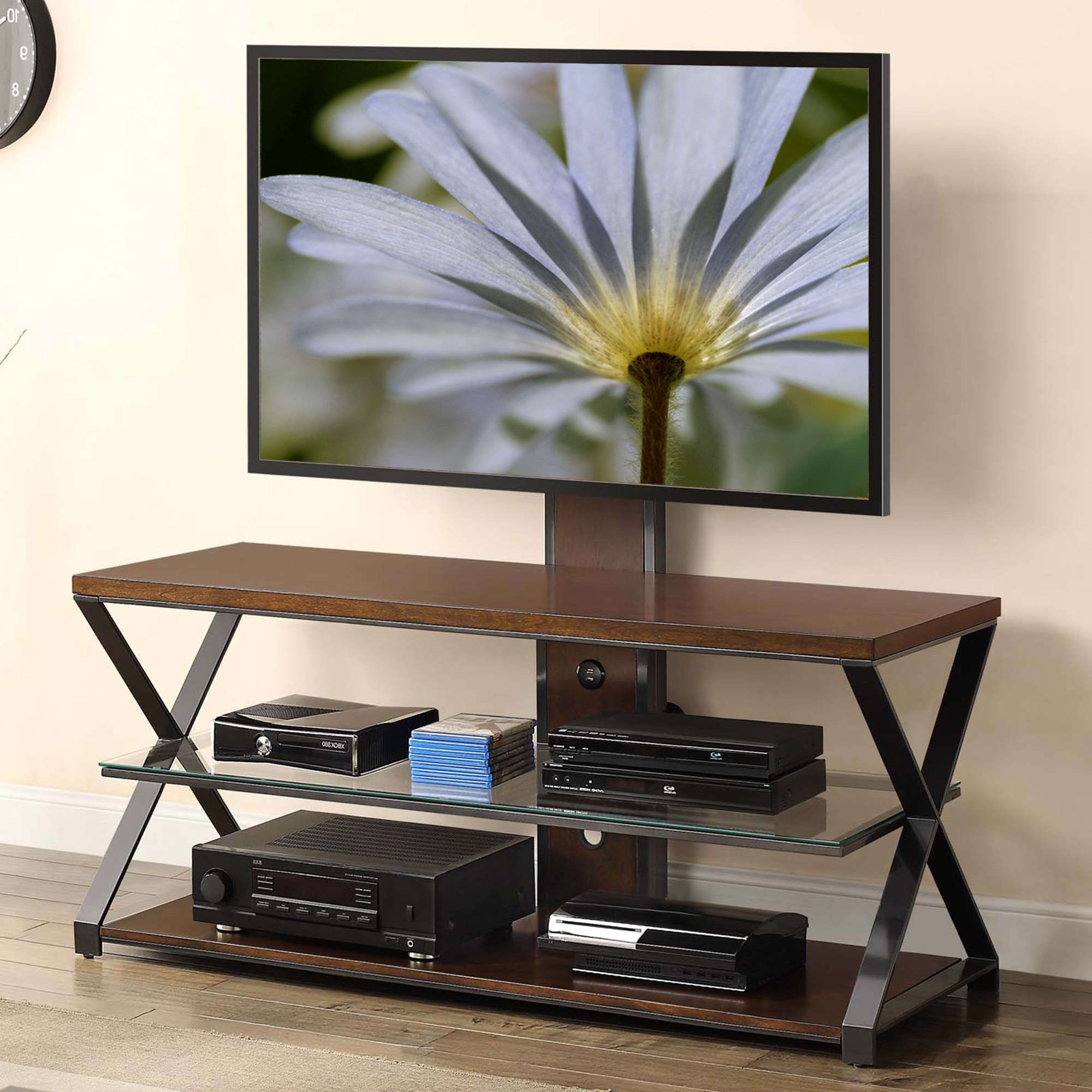 2018 Jaxon 3 In 1 Cognac Tv Stand For Tvs Up To 70" – Walmart Throughout Jaxon 71 Inch Tv Stands (Photo 2 of 20)