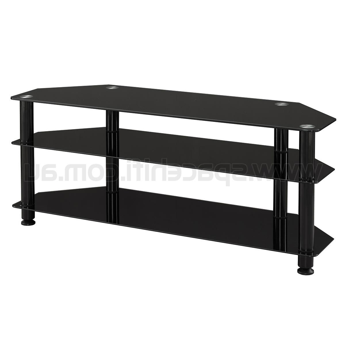 2018 Tauris Ace 1200mm 3 Shelf Glass Tv Unit Stand – Black (View 16 of 20)