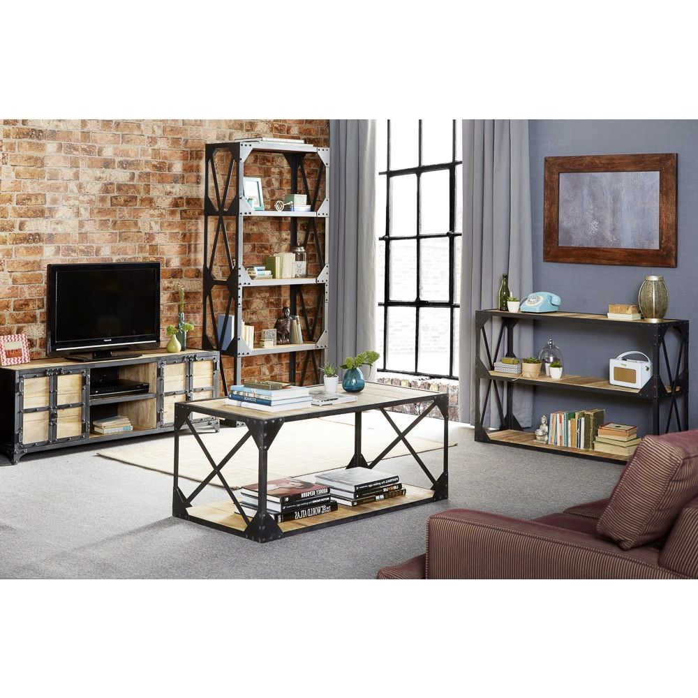 2018 Wood And Metal Tv Stands With Vintage Industrial Metal And Wood Tv Stand Console Table (View 18 of 20)