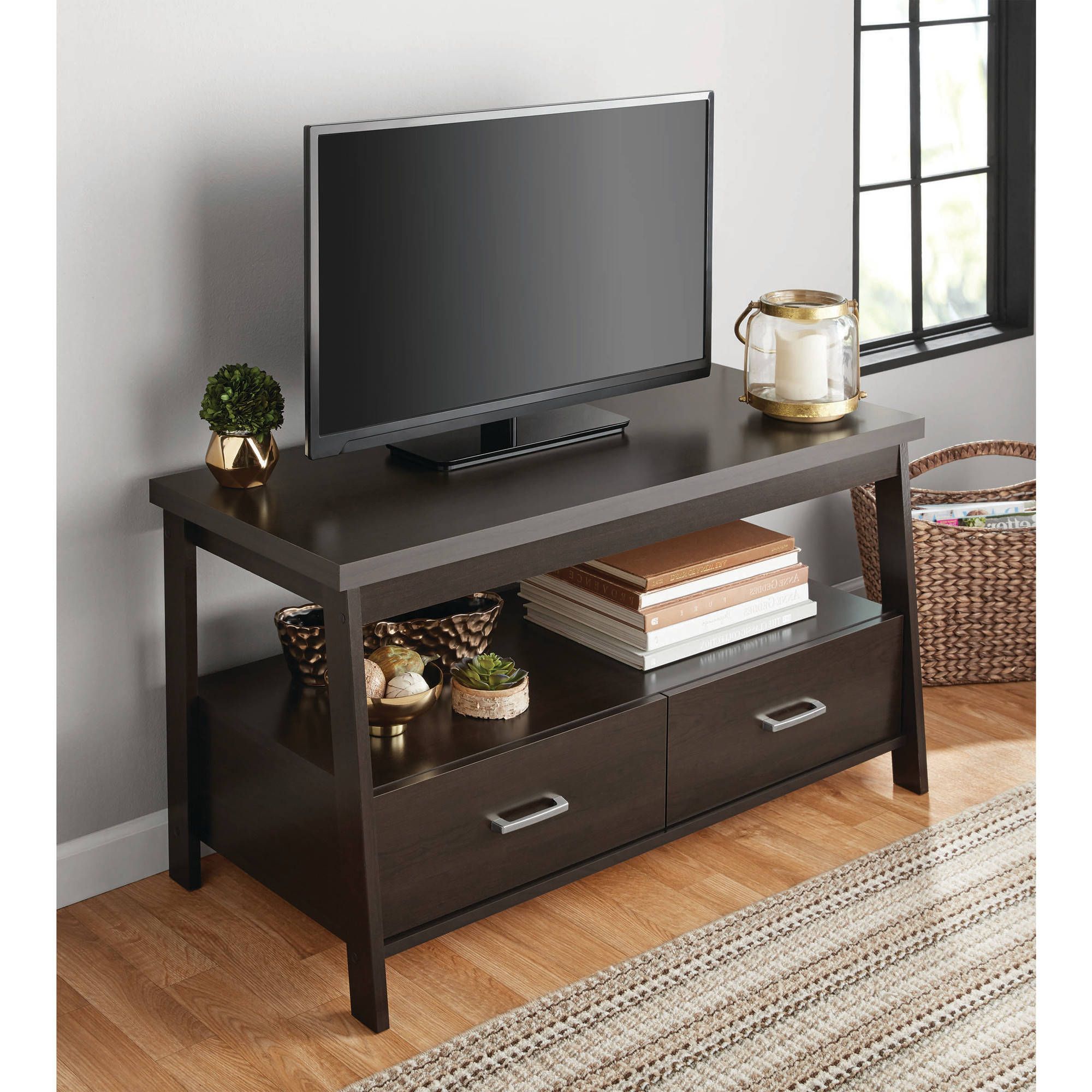 47" Wooden Expresso Tv Stand Logan Entertainment Center Drawers Inside Latest Expresso Tv Stands (View 19 of 20)
