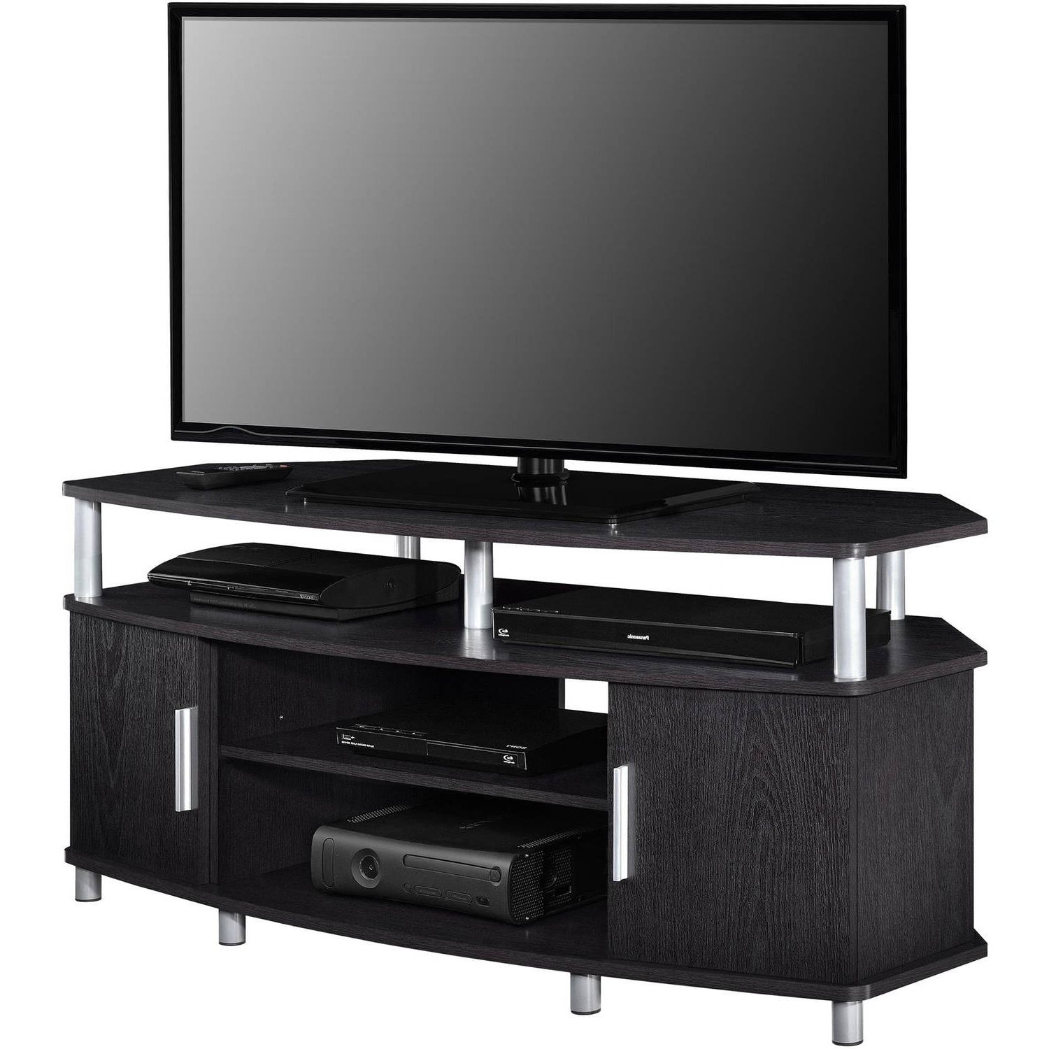 50 Inch Corner Tv Cabinets Inside Well Known Ameriwood Home Carson Corner Tv Stand For Tvs Up To 50" Wide, Black (Photo 6 of 20)