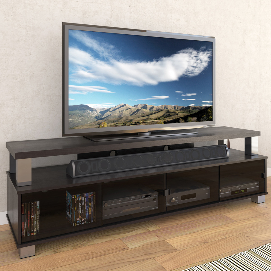 80 Inch Tv Stands In Preferred Corliving Bromley Ravenwood Black Tv Cabinet At Lowes (Photo 17 of 20)