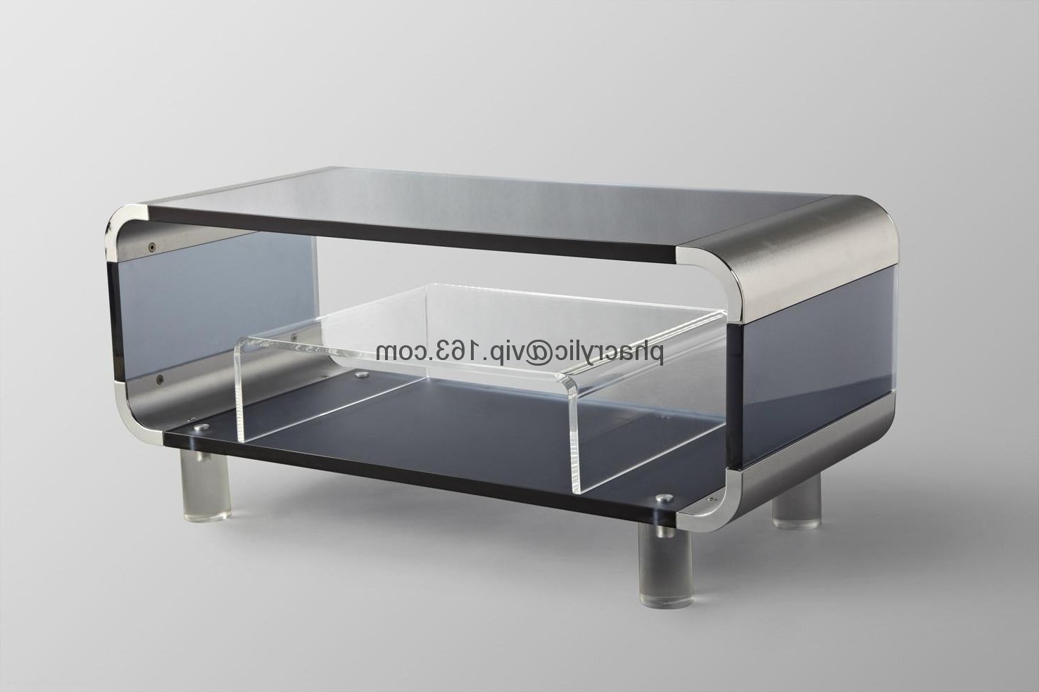 Acrylic Tv Stands Throughout Most Current Acrylic Tv Stand, Plexiglass Tv Cabinet, Lucite Tv Stand – Tv802 (Photo 1 of 20)
