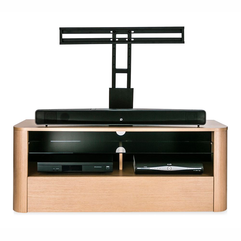 Alphason Tv Cabinets With Most Up To Date Alphason Hugo Adh1260 Light Oak Soundbar Ready Tv Cabinet W/ Tv (View 9 of 20)