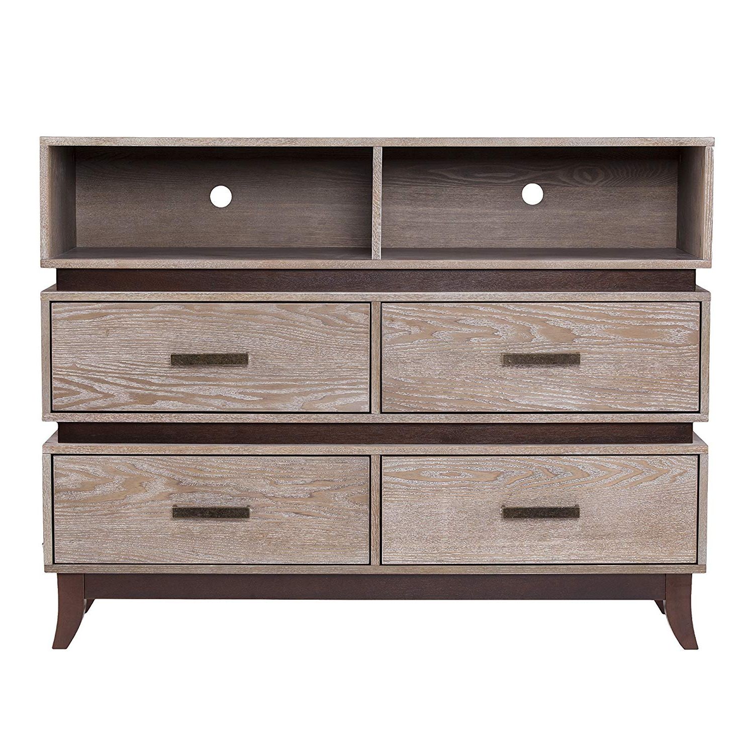Amazon: Newbury Tall Media Console/sideboard – Burnt Oak – 46" W Intended For Well Liked Burnt Oak Metal Sideboards (Photo 13 of 20)