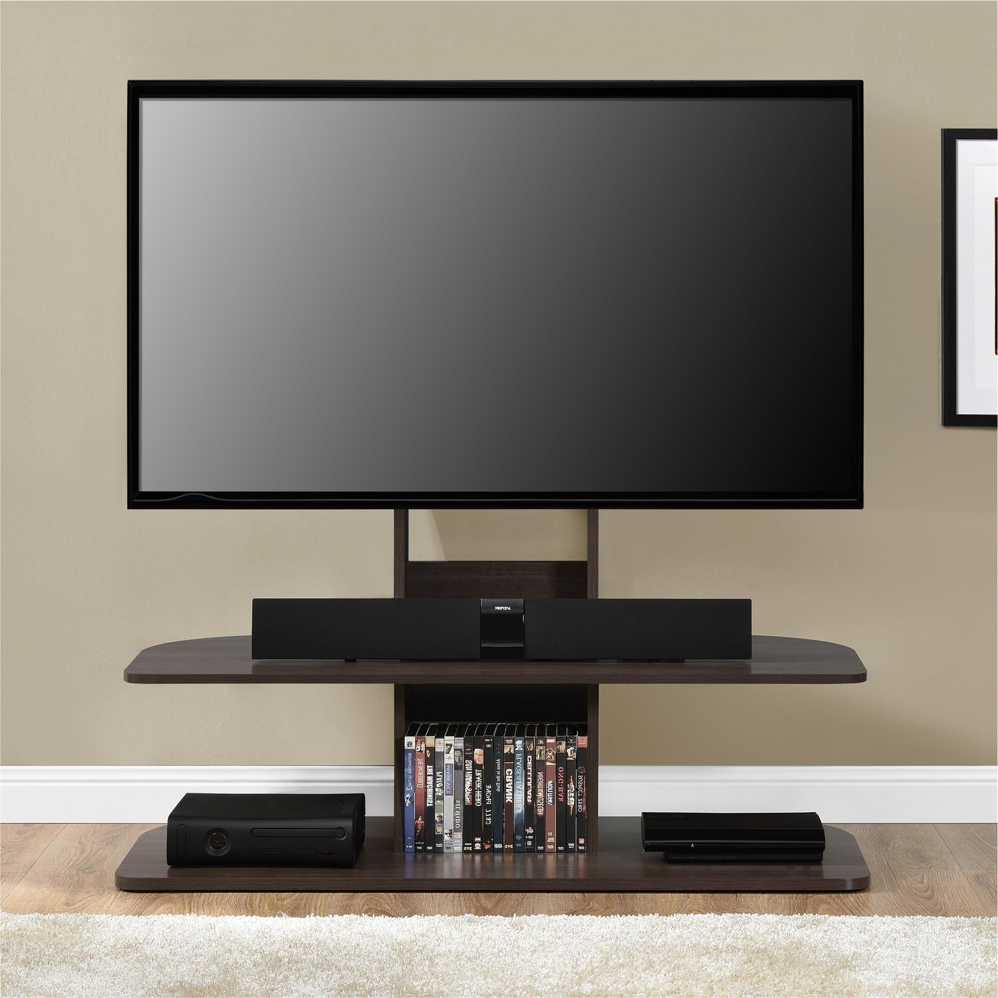 Ameriwood Home Galaxy Dark Walnut 65 Inch Tv Stand With Mount (65 Inside 2018 Dark Tv Stands (View 12 of 20)