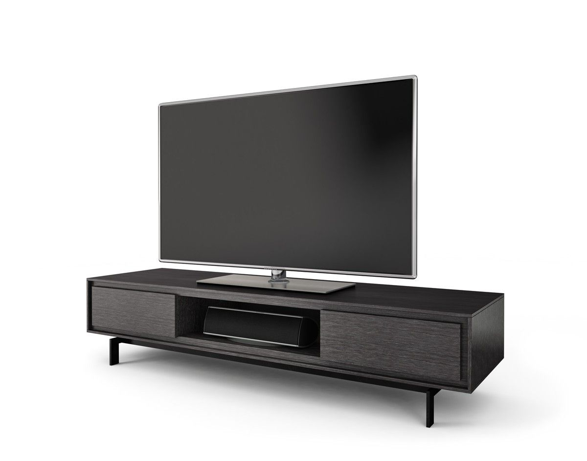 Bdi Signal 8323 Graphite Low Profile Tv Stand And Media Cabinet With Inside Favorite Low Tv Stands And Cabinets (View 4 of 20)