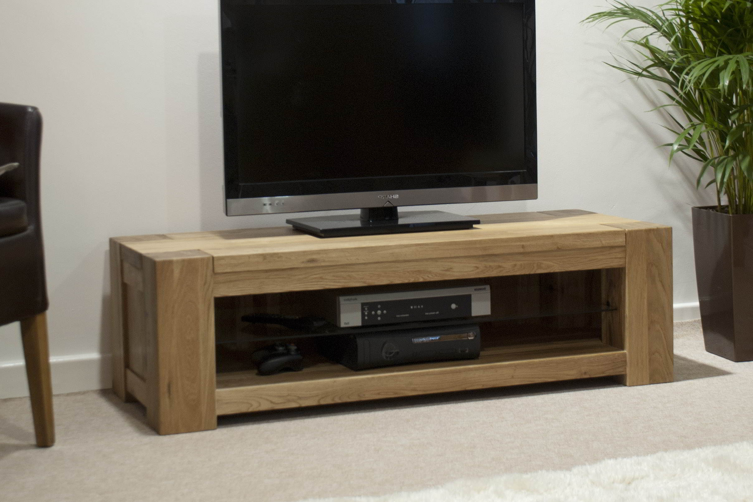 Best And Newest Unfinished Wood Tv Stand Solid Cabinets Entertainment Centers For With Solid Oak Tv Stands (Photo 4 of 20)