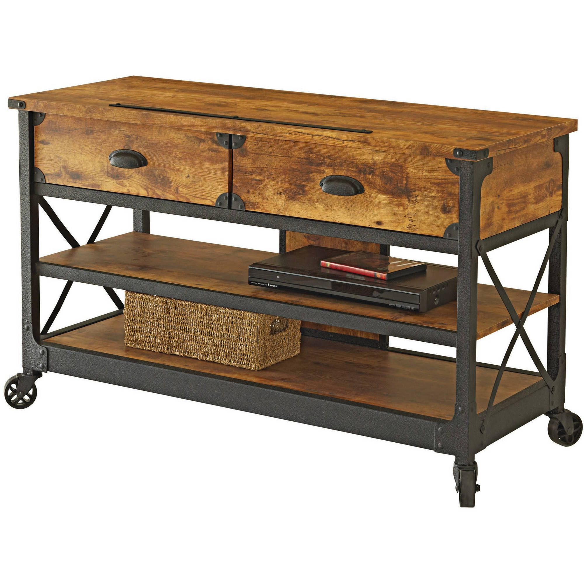 Better Homes & Gardens Rustic Country Tv Stand For Tvs Up To 52 With Regard To Most Current Pine Tv Stands (View 6 of 20)