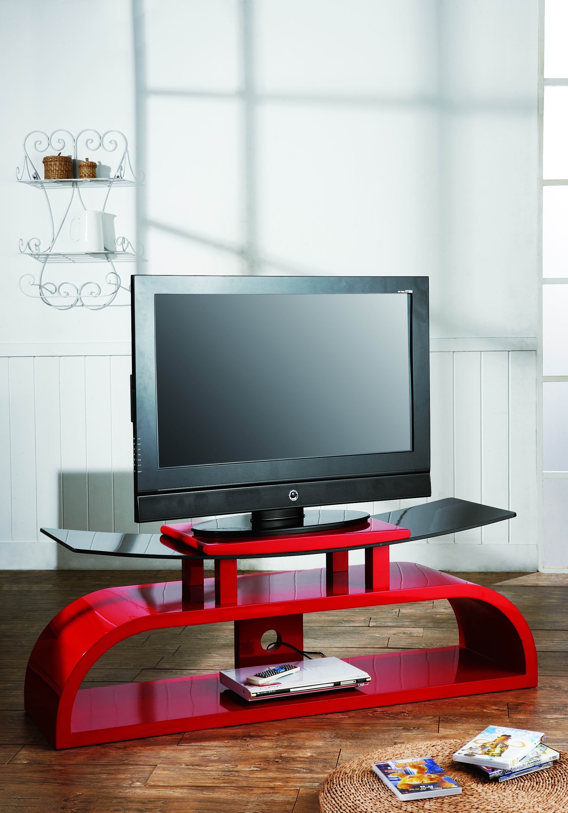 Black And Red Tv Stands Inside Well Known Red Tv Stand – Crimson – Wood Tv Stand – Lcd Tv Stand – Wooden (View 5 of 20)