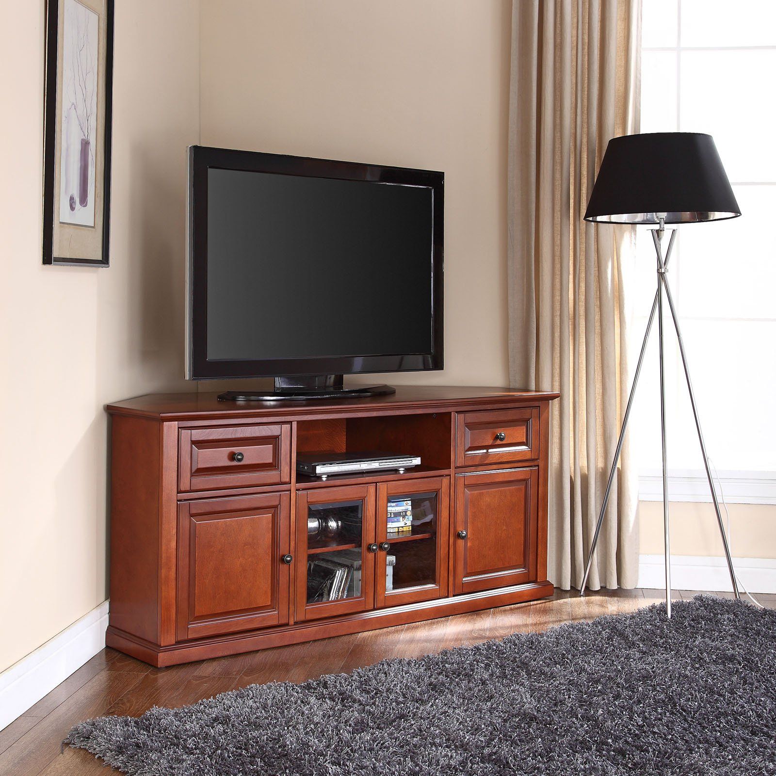 Black Corner Tv Stands For Tvs Up To 60 With Regard To Well Known Crosley Furniture Corner Tv Stand For Tvs Up To 60" – Walmart (Photo 1 of 20)