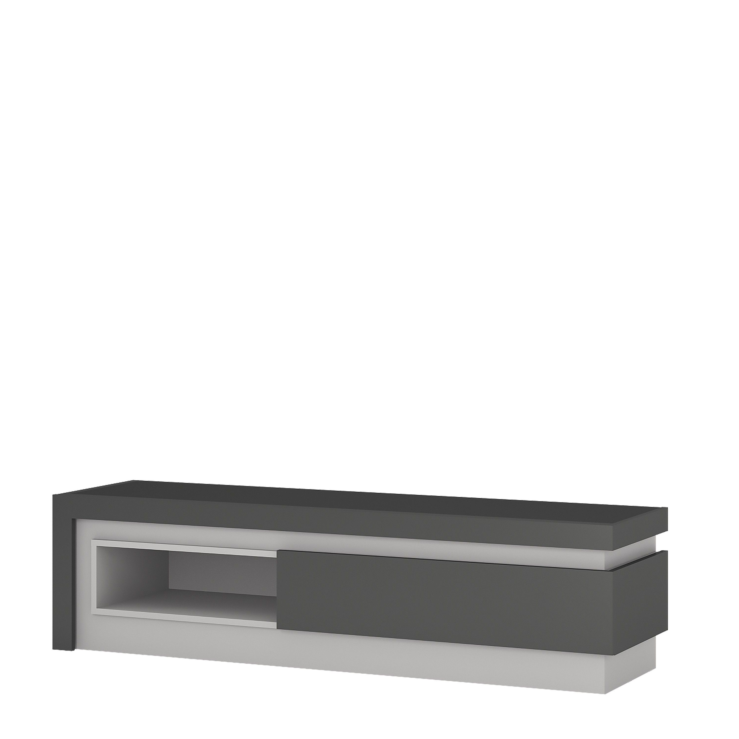 Black Gloss Tv Benches Inside Well Known Buy High Gloss Grey Tv Unit With Open Display (Photo 6 of 20)