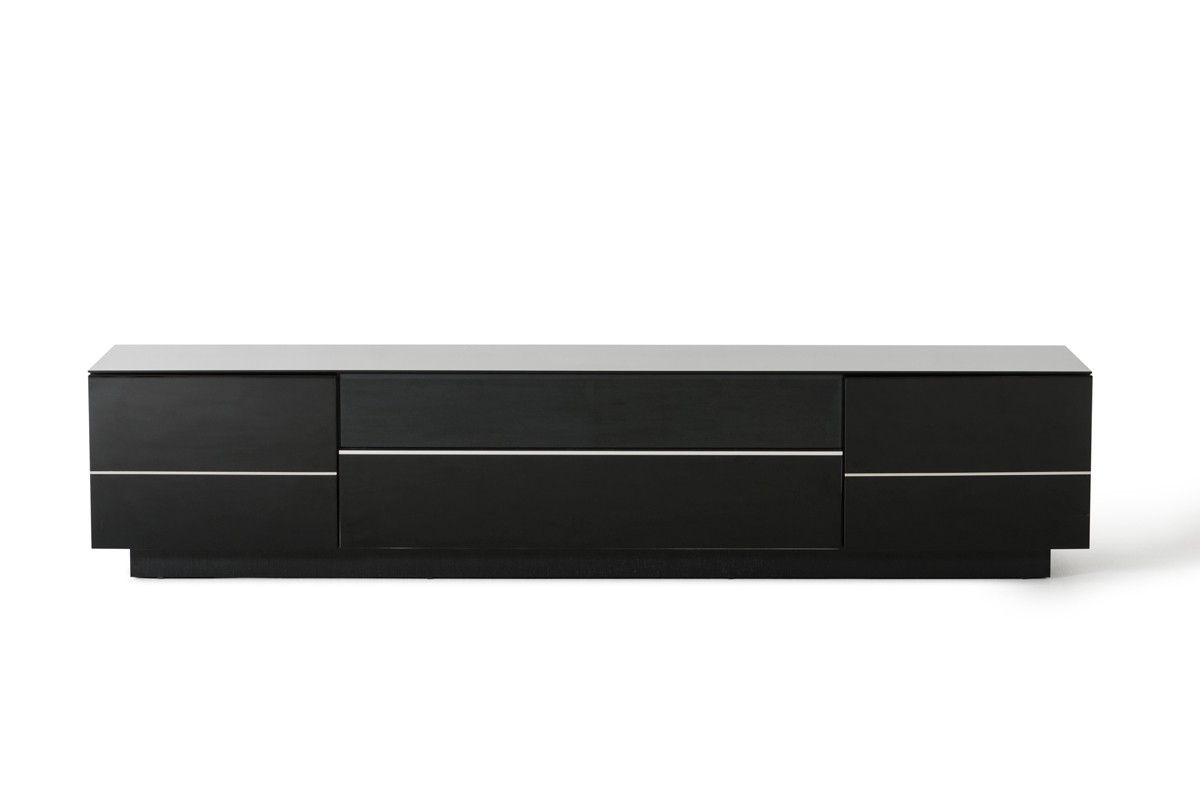 Black Gloss Tv Stands Intended For Preferred Caeden Contemporary Black High Gloss Tv Stand (View 8 of 20)