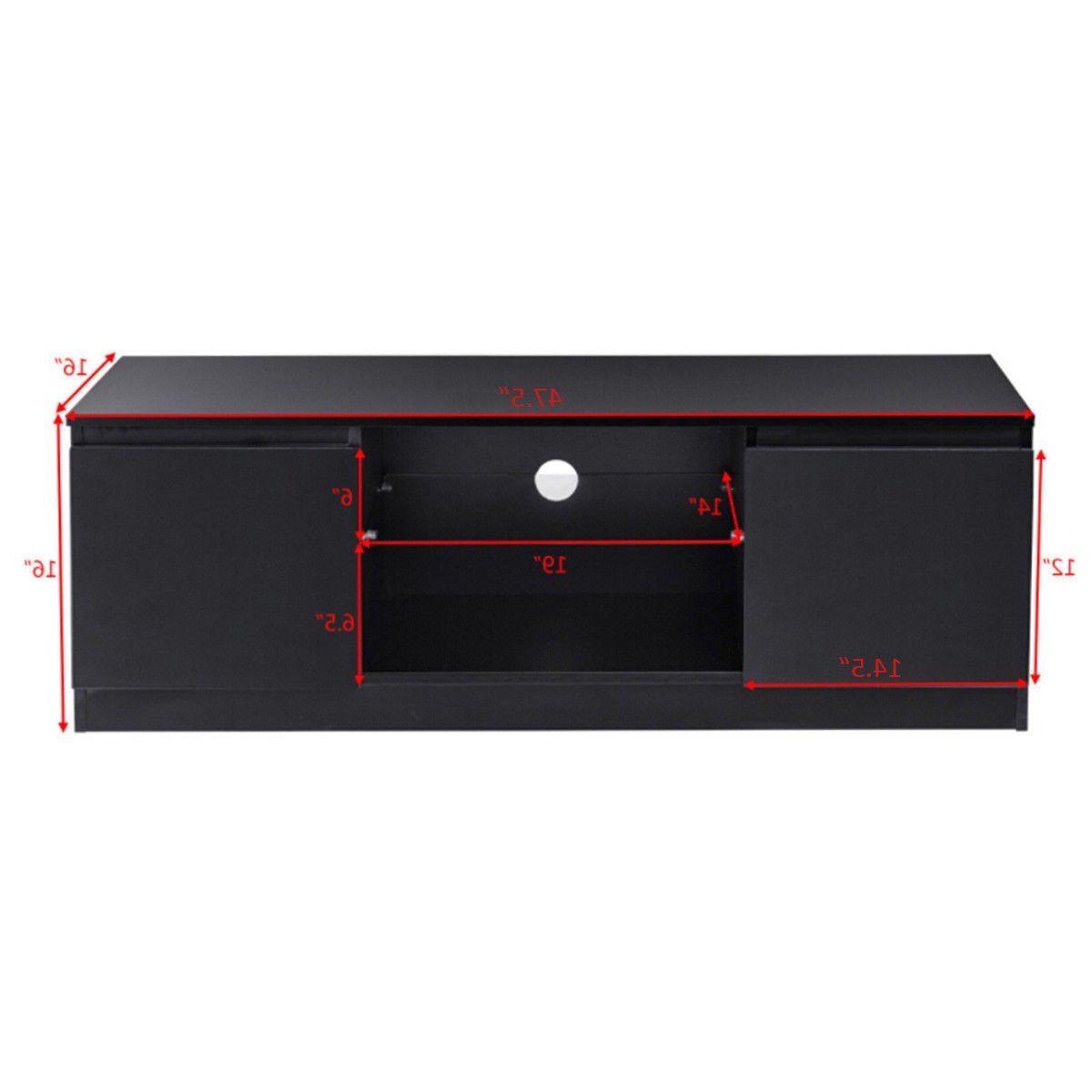 Black Gloss Tv Units In Most Up To Date Costway: Costway High Gloss Tv Stand Unit Cabinet Media Console (Photo 18 of 20)