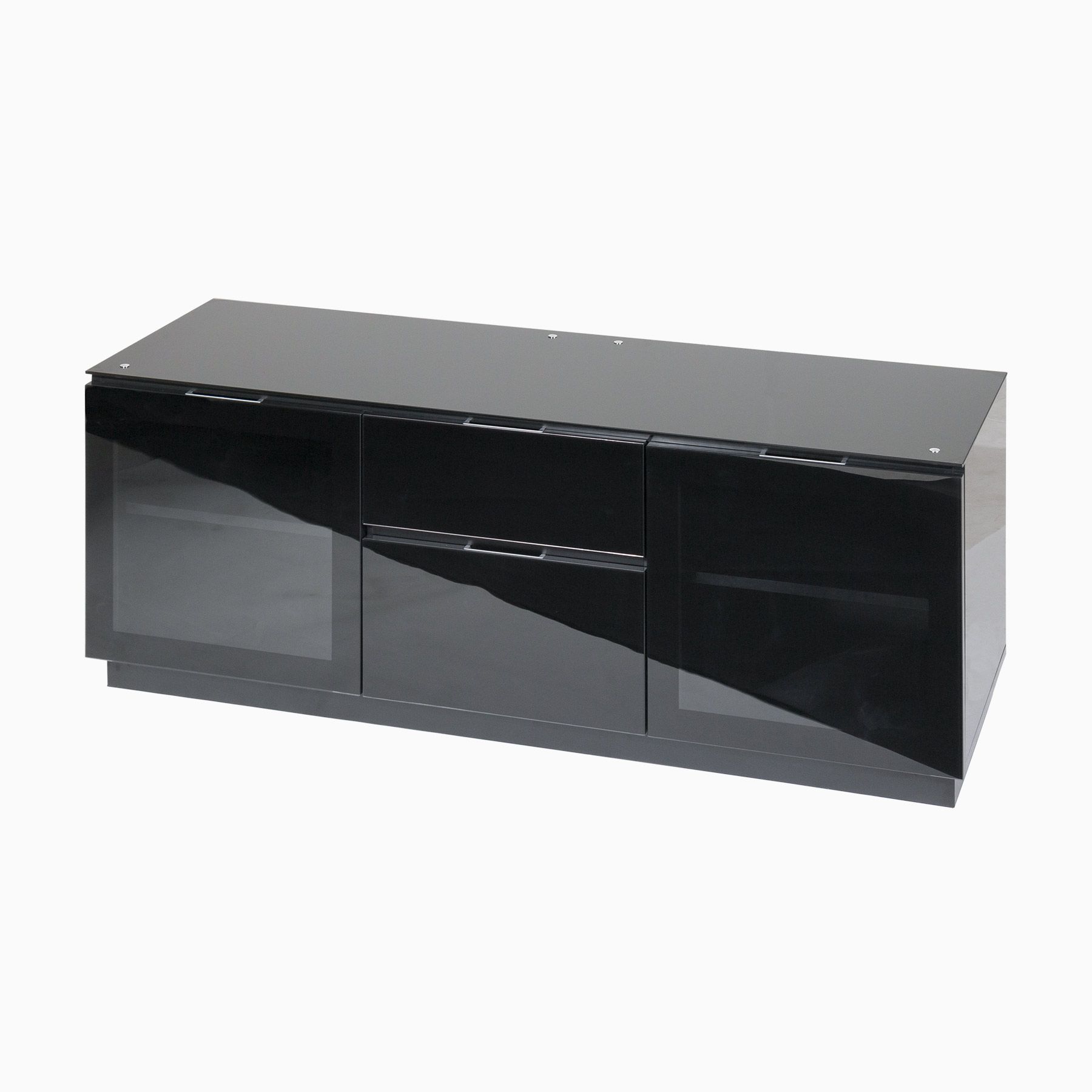 Black Tv Cabinets With Doors Intended For Most Current Tv Cabinet With Doors And Drawers For Up To 65" Screens (View 18 of 20)