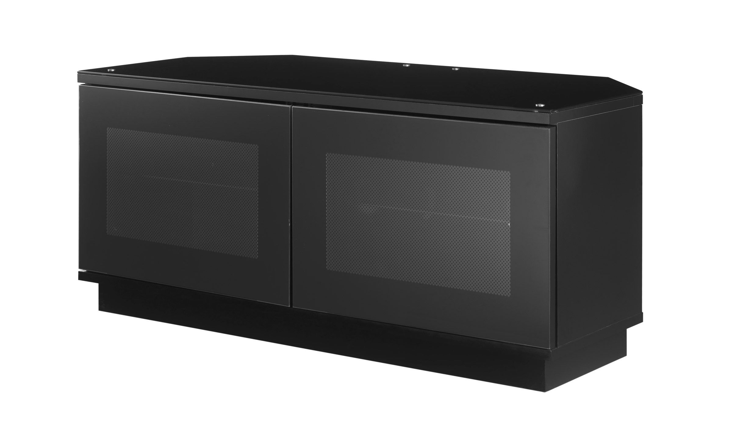 Black Tv Cabinets With Doors With Preferred Small Black Tv Stand Cabinet With Door For Corner, Corner Television (View 13 of 20)