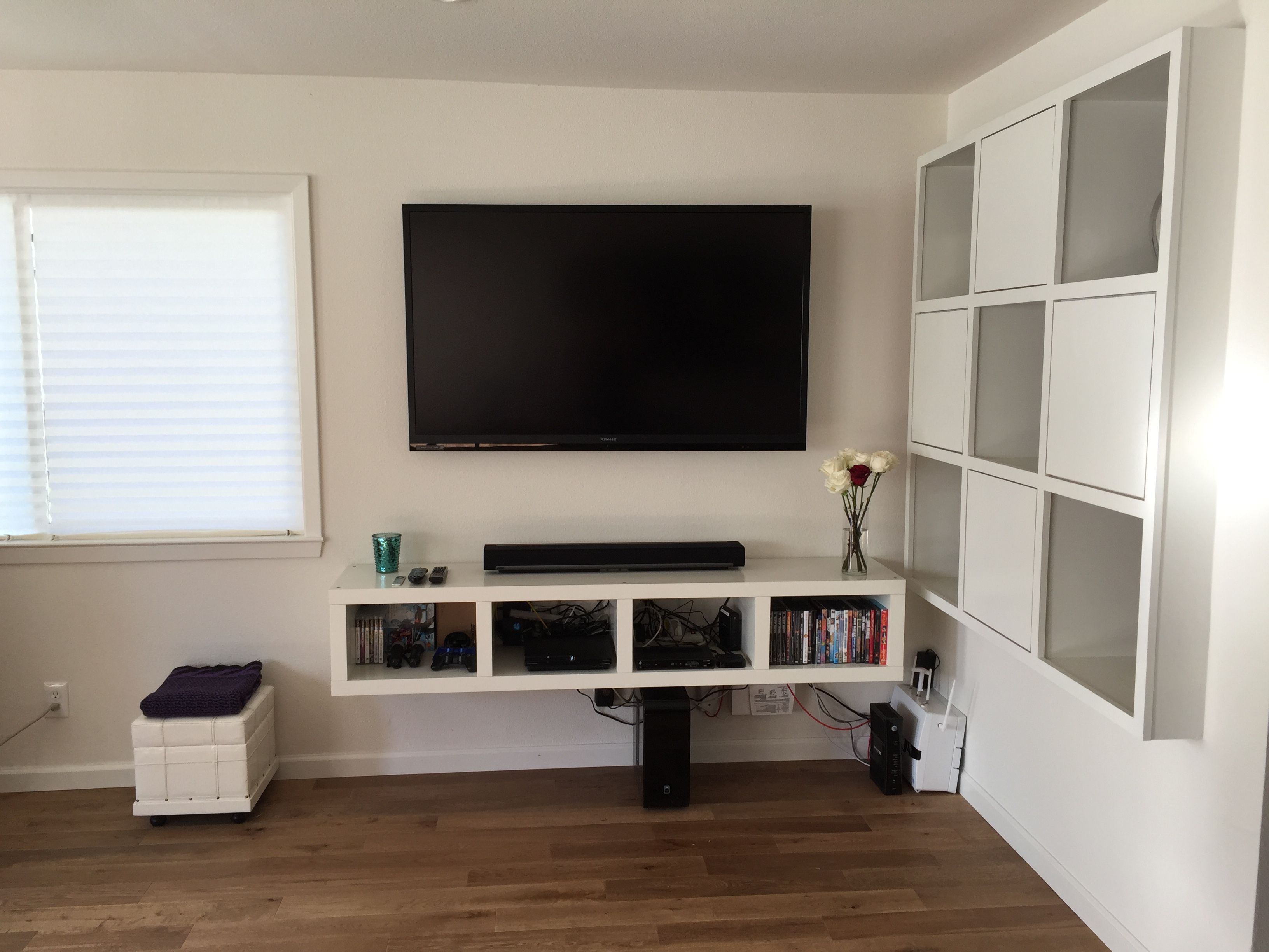Bookshelf And Tv Stands For Widely Used Ikea Bookshelf Converted To Floating Tv Stand – Expedit – Lack (Photo 17 of 20)
