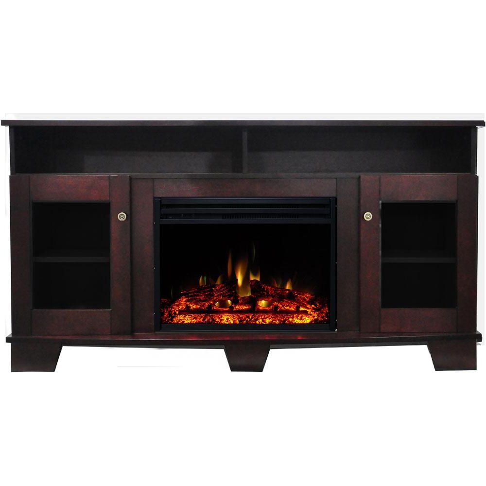 Cambridge Savona 59 In. Electric Fireplace Heater Tv Stand In Pertaining To Best And Newest Mahogany Tv Stands (Photo 17 of 20)