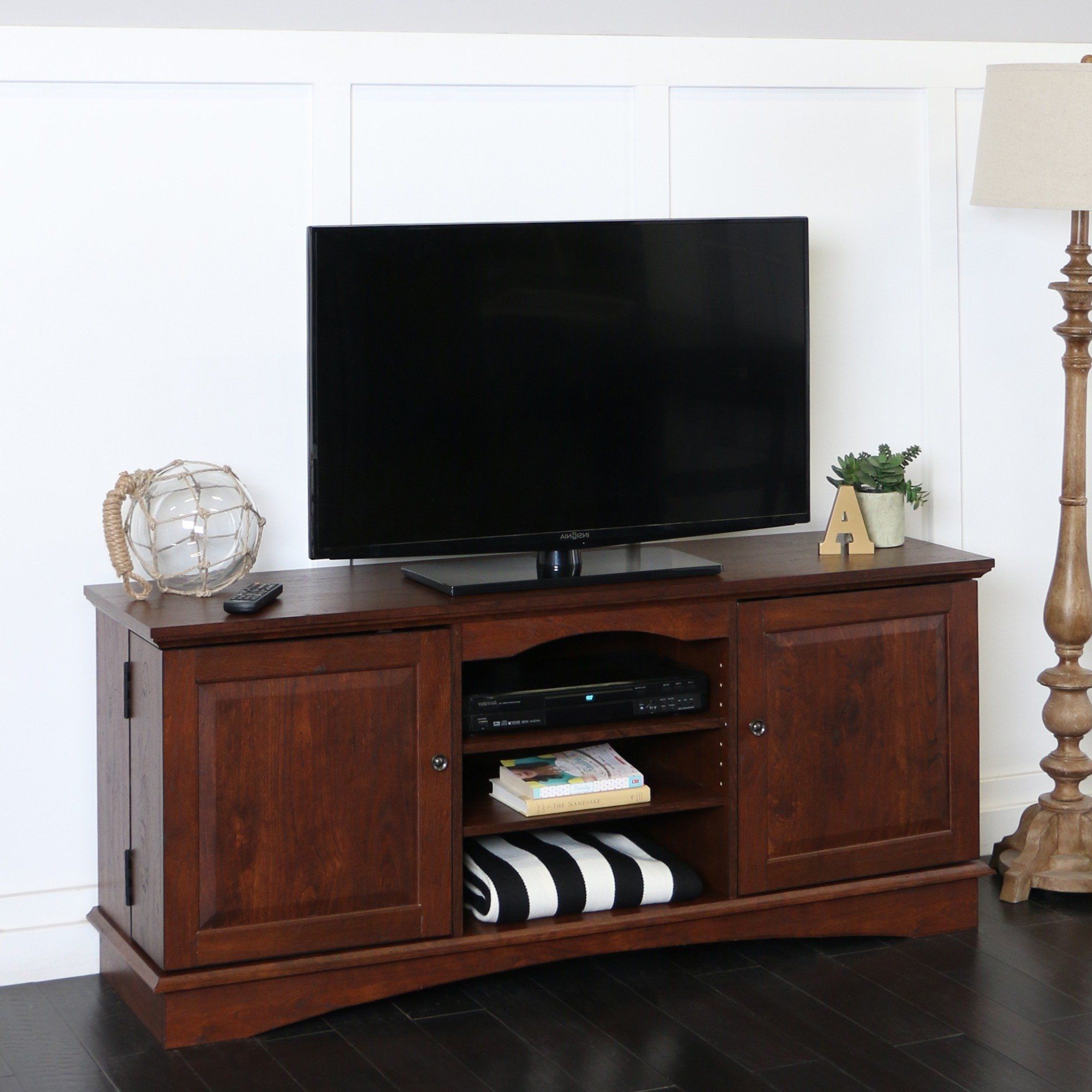 Century Sky 60 Inch Tv Stands In Current Shop 57" Tv Stand Console – Traditional Brown – 57 X 16 X 25h – On (Photo 1 of 20)